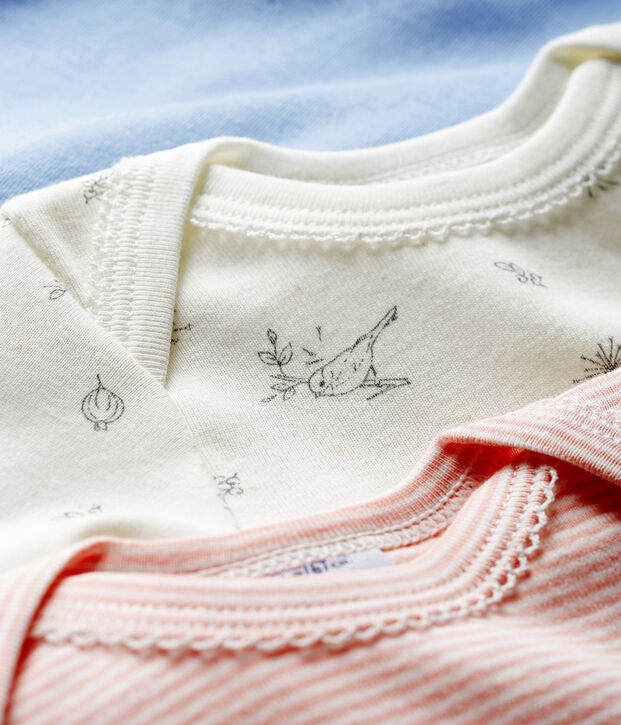 Trio de bodies manches longues b&eacute;b&eacute; fille multicouleur