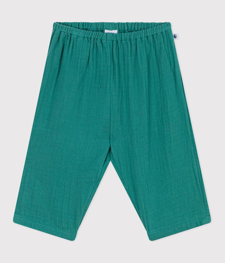 Pantalon b&eacute;b&eacute; en coton uni vert