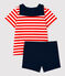 Ensemble deux pièces style marin bébé rouge PEPS/blanc MULTICO