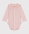 Body manches longues à collerette en coton bébé rose SALINE