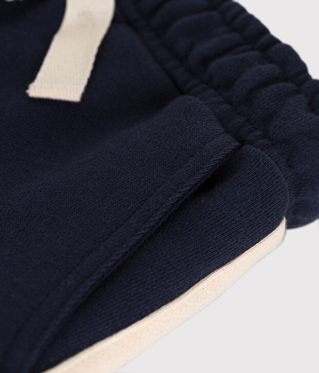 Short en coton enfant gar&ccedil;on bleu marine