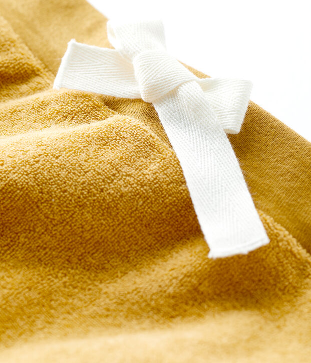 Short en bouclette &eacute;ponge b&eacute;b&eacute; jaune