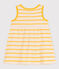 Robe sans manche bébé en maille côtelée rayée jaune AVALANCHE/blanc DAISY