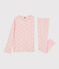 Pyjama imprimé étoiles petite fille en coton rose MINOIS/blanc MARSHMALLOW