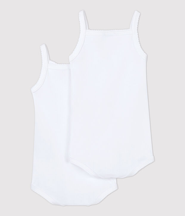 Lot de 2 bodies &agrave; bretelles b&eacute;b&eacute; fille multicouleur