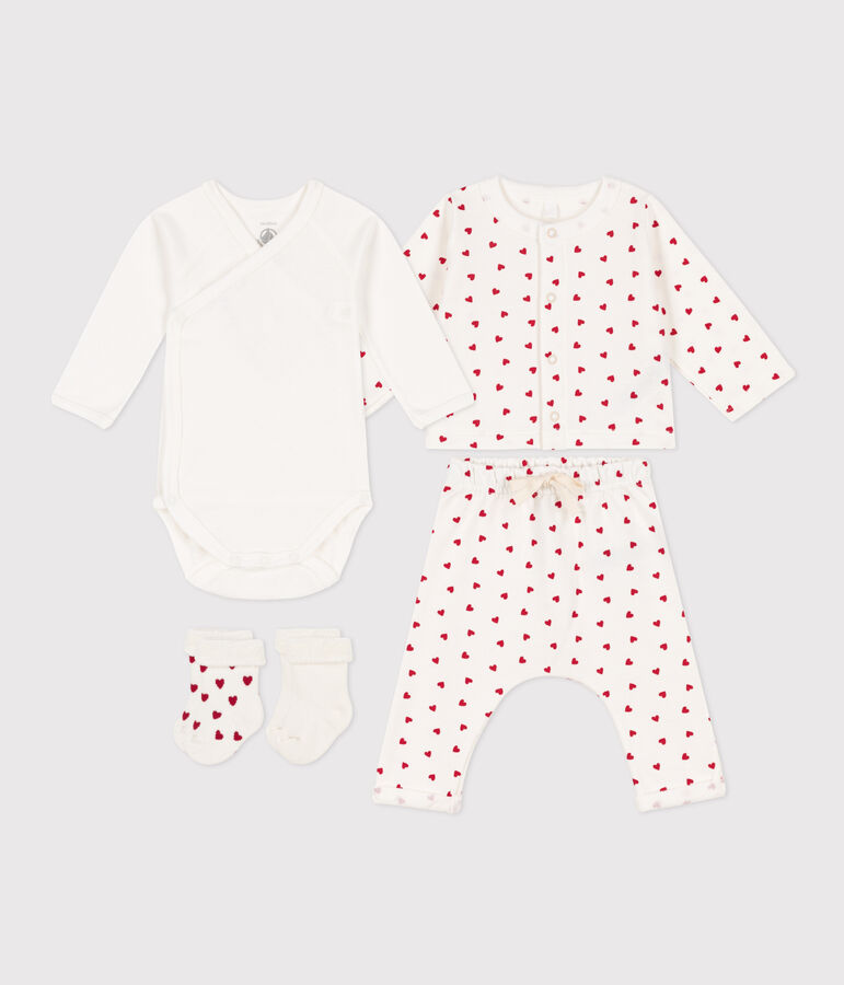 Coffret cadeau naissance petit c&oelig;ur multicouleur