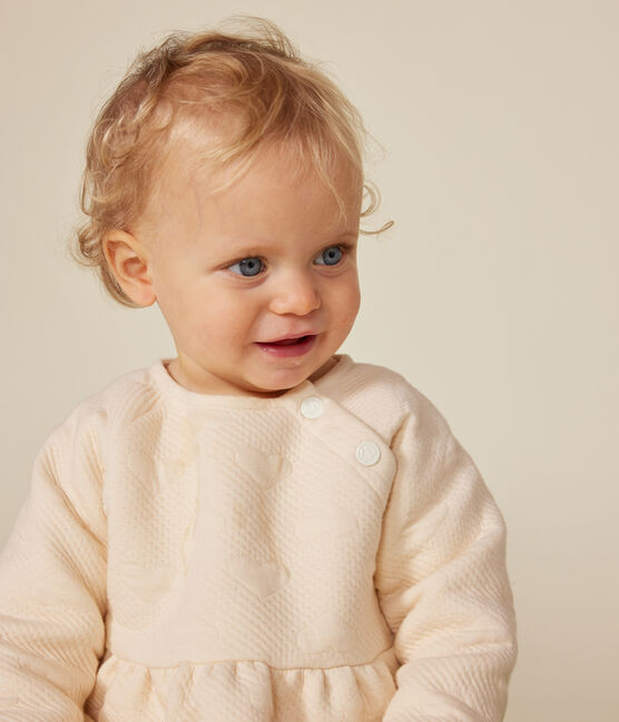 Robe manches longues en tubique matelassé bébé écru AVALANCHE