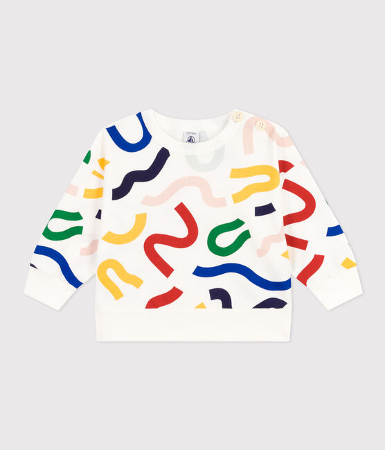 Sweatshirt en molleton léger bébé blanc MARSHMALLOW/blanc MULTICO