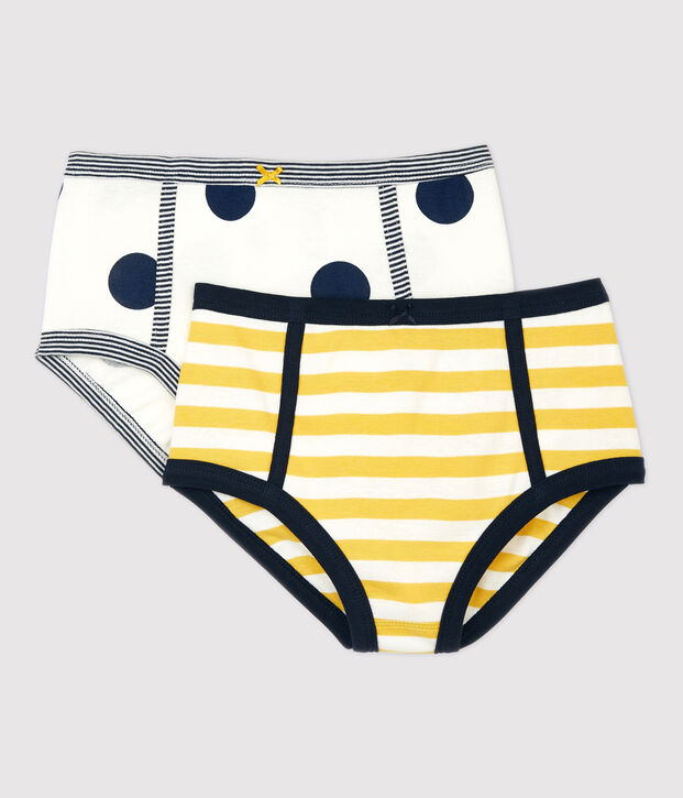 Lot 2 culottes taille haute en coton Femme multicouleur