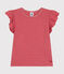 Tee-shirt manches courtes en jersey enfant fille rose ROSEWOOD/ AURORA
