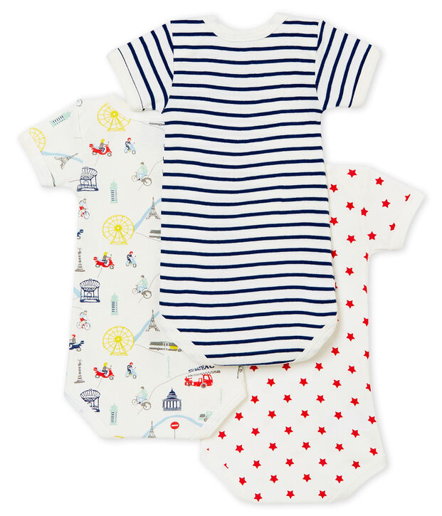 Trio de bodies manches courtes b&eacute;b&eacute; gar&ccedil;on multicouleur