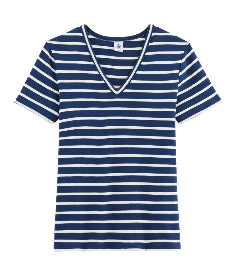 Tee shirt iconique femme bleu/blanc