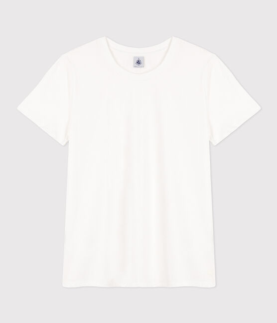 Tee-shirt LE DROIT col rond en coton Femme blanc ECUME