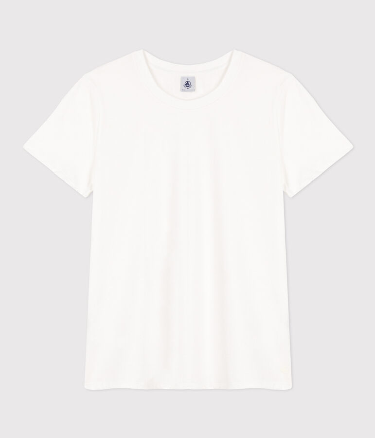 Tee-shirt LE DROIT col rond en coton Femme blanc