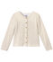 Cardigan fille rayé blanc MARSHMALLOW/marron EM DORE
