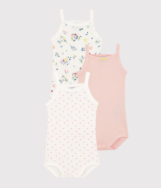 Trio de bodies à bretelles bébé fille variante 1