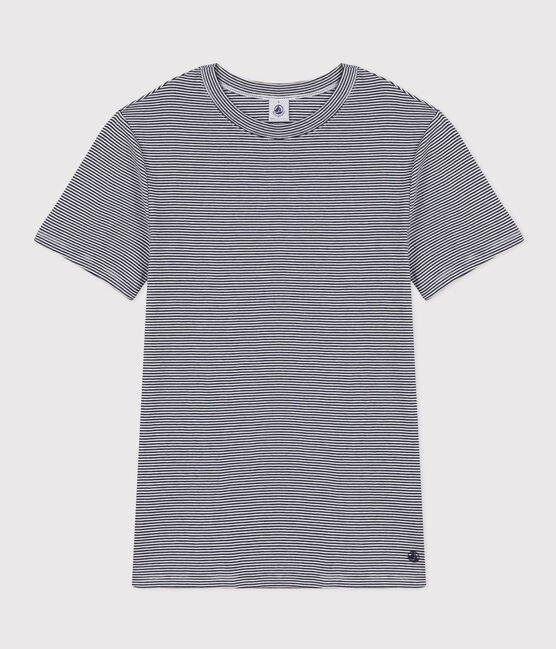 Tee-shirt L'ICONIQUE col rond en coton Femme bleu SMOKING/blanc MARSHMALLOW
