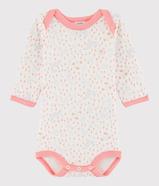 Body manches longues bébé fille blanc MARSHMALLOW/blanc MULTICO