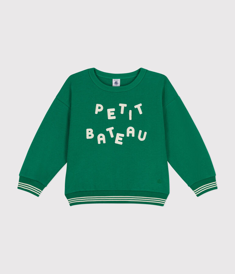 Sweatshirt en molleton enfant fille / gar&ccedil;on vert