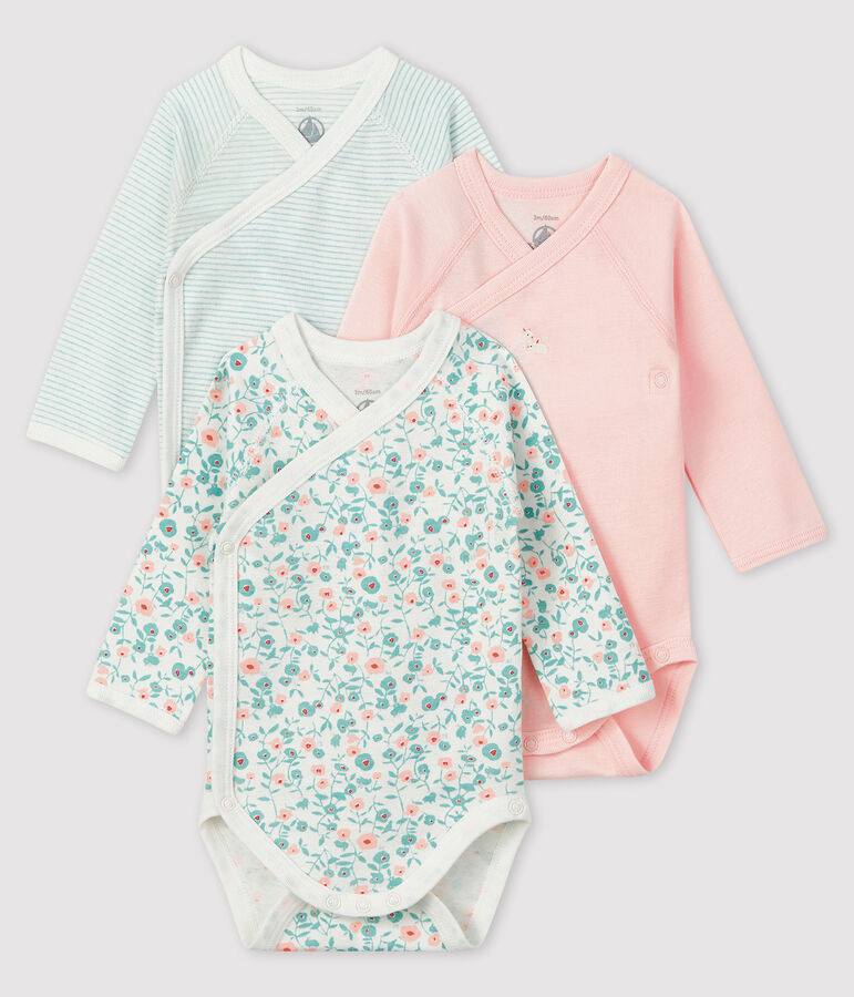 Lot de 3 bodies naissance manches longues b&eacute;b&eacute; multicouleur