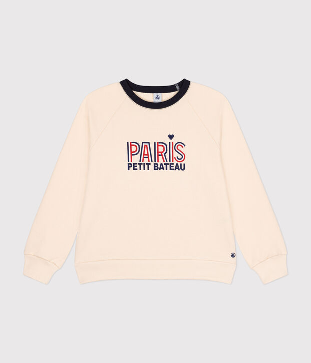 Sweatshirt en molleton femme &eacute;cru