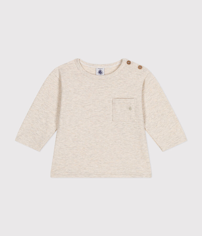 Tee-shirt manches longues en jersey fin b&eacute;b&eacute; beige MONTELIMAR CHINE
