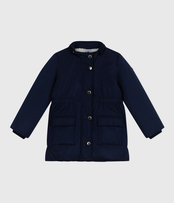 Parka enfant mi-longue unie bleu SMOKING