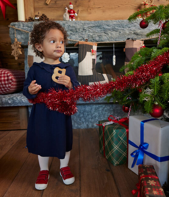 Robe manches longues en tricot bébé bleu SMOKING