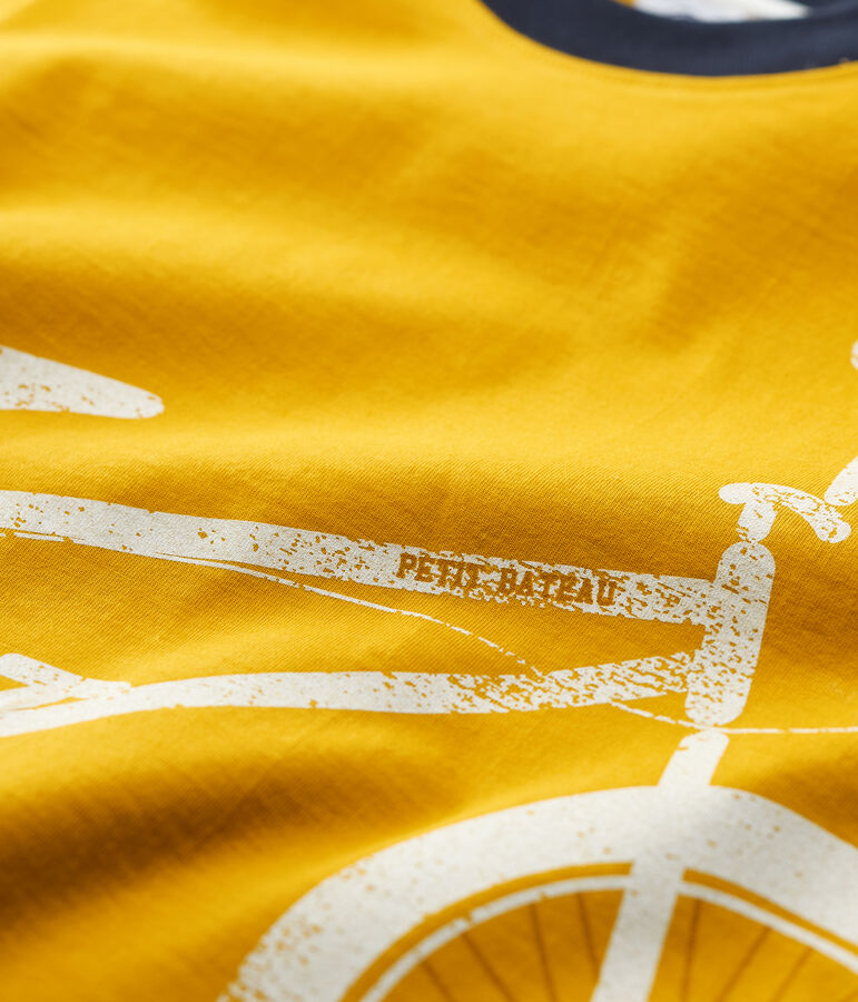 Tee-shirt manches courtes en coton enfant gar&ccedil;on jaune