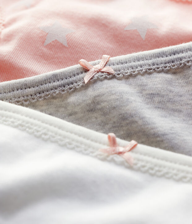 Lot de 3 culottes imprim&eacute; &eacute;toiles petite fille en coton multicouleur