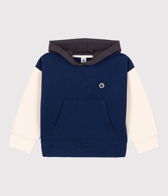 Sweatshirt à capuche enfant fille / garçon bleu MEDIEVAL/blanc MULTICO