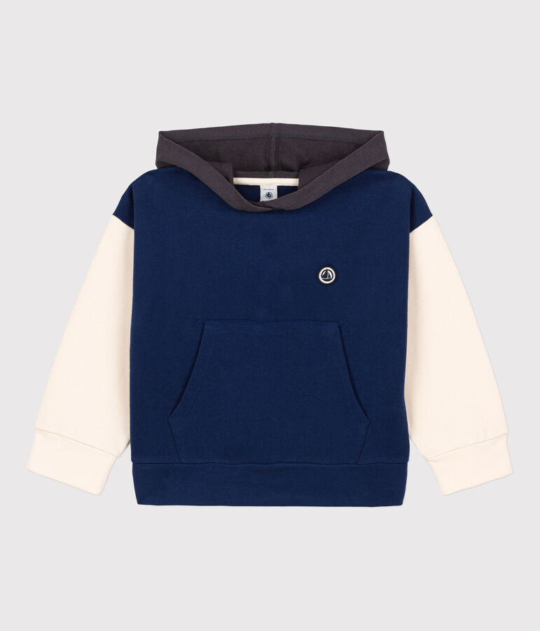 Sweatshirt &agrave; capuche enfant fille / gar&ccedil;on bleu MEDIEVAL/blanc MULTICO