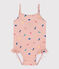 Maillot de bain 1 pièce bébé en matière recyclée rose SALINE/blanc MULTICO