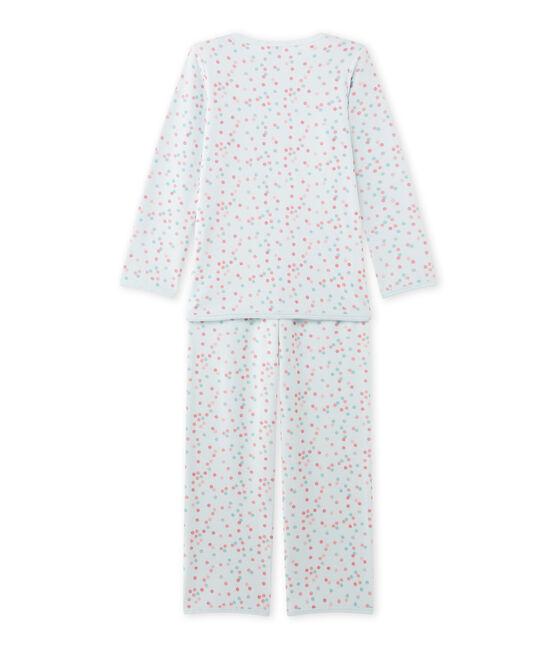 Pyjama fille en bouclette velours bleu BOCAL/blanc MULTICO