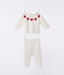 Ensemble 2 pièces en tricot bébé rouge MARSHMALLOW/blanc CORRIDA