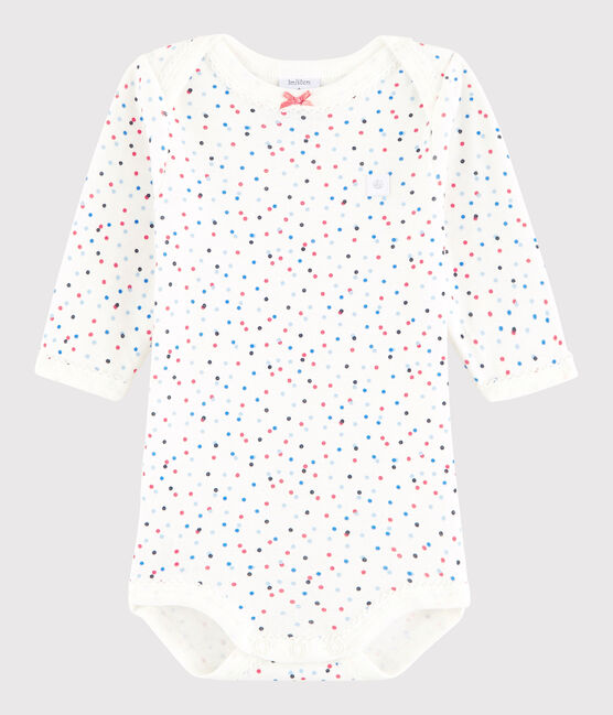 Body manches longues bébé fille blanc MARSHMALLOW/blanc MULTICO