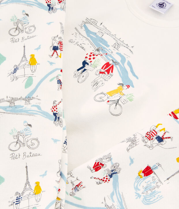 Pyjama petite fille blanc/multicouleur