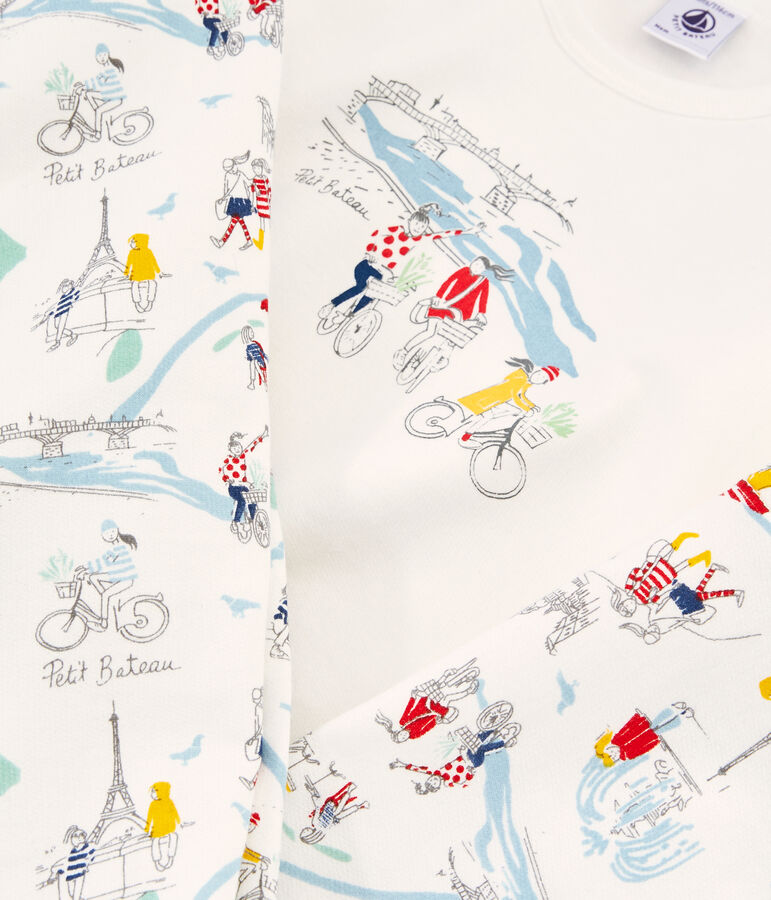 Pyjama petite fille blanc MARSHMALLOW/blanc MULTICO