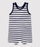 Combinaison courte en jersey épais bio bébé blanc MARSHMALLOW/bleu SMOKING