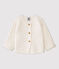 Cardigan laine et coton b&eacute;b&eacute;. blanc