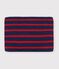 Snood enfant en tricot &agrave; rayures doubl&eacute; polaire bleu/rouge