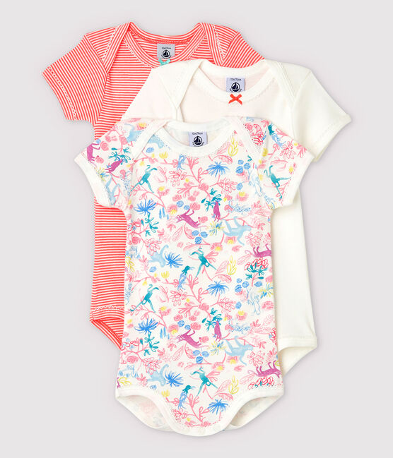 Lot de 3 bodies manches courtes fantaisie bébé fille variante 1