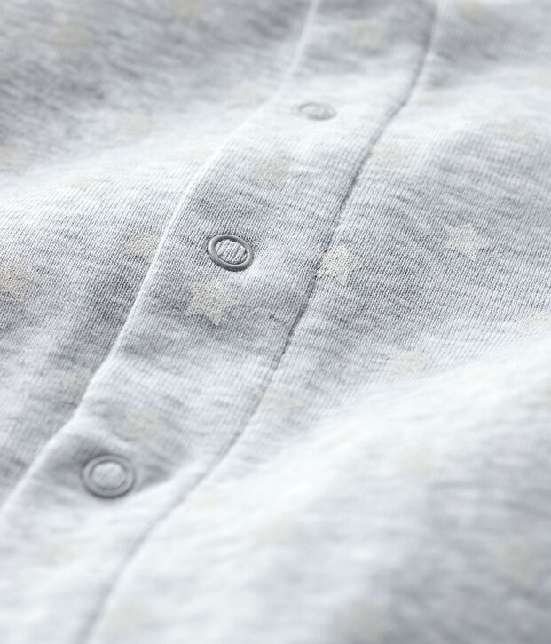 Bodyjama sans pieds b&eacute;b&eacute; en coton biologique gris/blanc