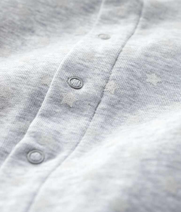 Bodyjama sans pieds b&eacute;b&eacute; en coton biologique gris POUSSIERE/blanc MARSHMALLOW