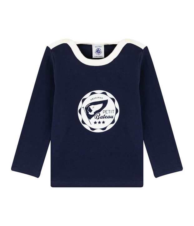Tee-shirt b&eacute;b&eacute; gar&ccedil;on bleu marine