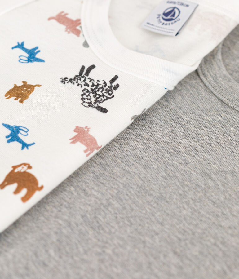 Lot de 2 d&eacute;bardeurs chien en coton petit gar&ccedil;on multicouleur