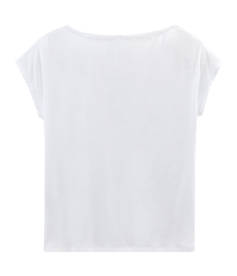 Tee shirt manches courtes coton Sea island femme blanc ECUME
