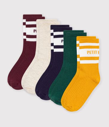 5 paires de chaussettes enfant en coton unies