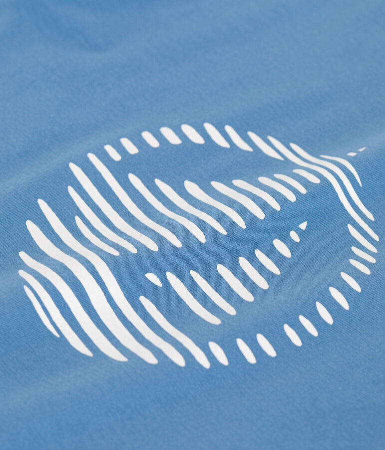 Teeshirt enfant en coton manches courtes imprim&eacute; bleu ALASKA