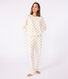 Pyjama femme en coton imprimé cœurs dorés